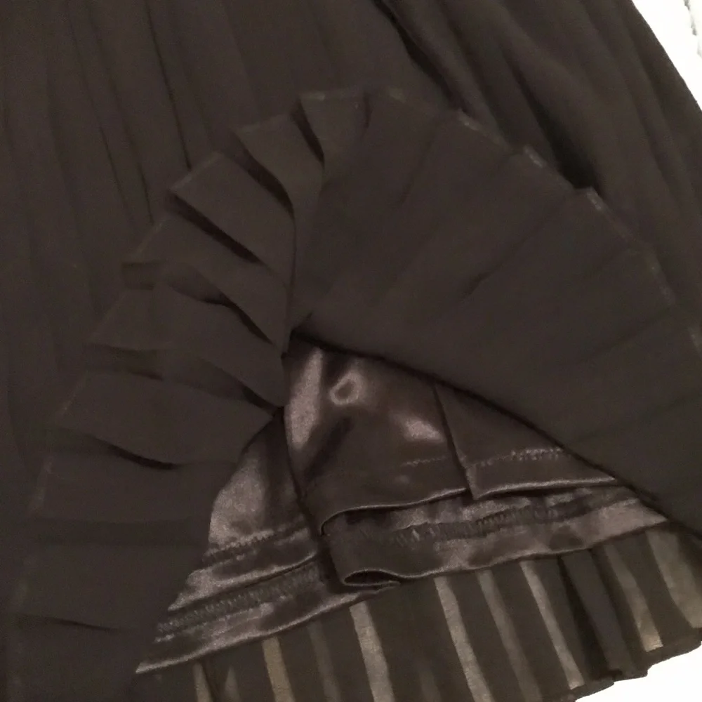 Sister Jane Black Mini Dress Sheer/Pleated with Lion Head Charms 🦁 Size S - Picture 7 of 9